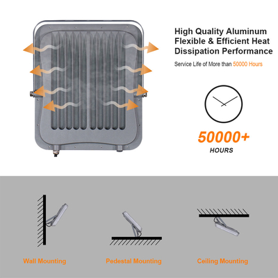 outdoor 150W LED floodlight IP65waterproof AC160-265V 170lm/W gray color aluminum